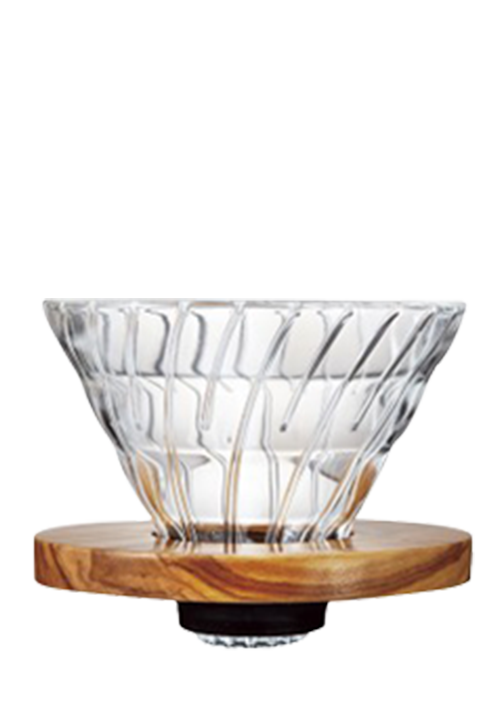 Hario V60 Dripper 02 (glass-olive wood)