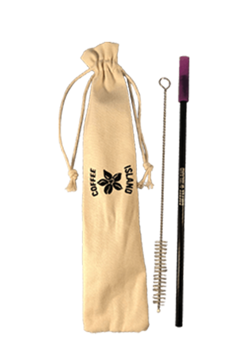 Reusable Metal Straw (Black - Transparent Purple)