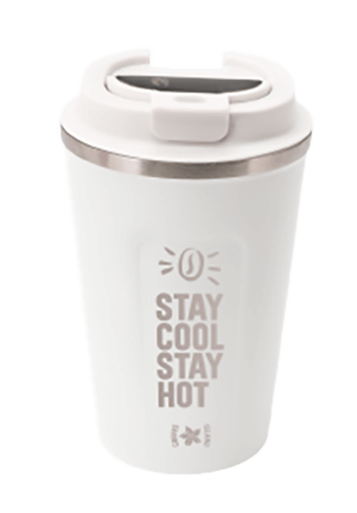 Thermos with electronic thermometer (white)